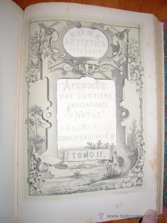 Libros antiguos: Roma art&iacute;stica y literaria. 2 Tomos, 1864. A. Grimaldi. - Foto 5
