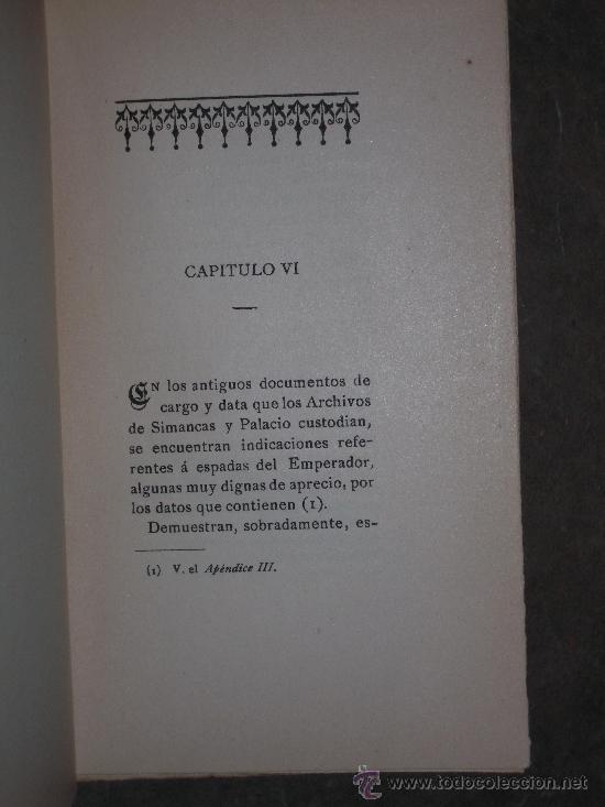 Libros antiguos: Espadas de Carlos V. 1908. Enrique de Leguina. - Foto 3