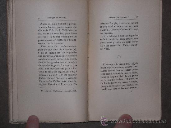 Libros antiguos: Espadas de Carlos V. 1908. Enrique de Leguina. - Foto 4