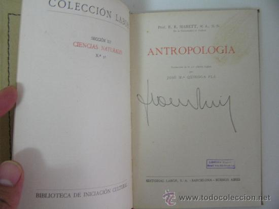 Libros antiguos: antropologia, marett, 1931, labor ed, ref tecnicos c4 - Foto 5