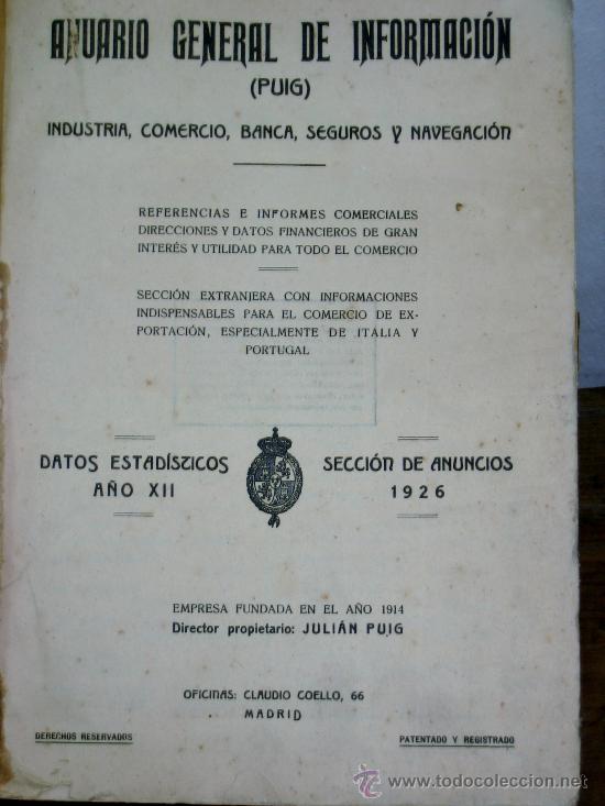Libros antiguos: ANUARIO GENERAL ESPA&Ntilde;A A&Ntilde;O 1926 - Foto 3