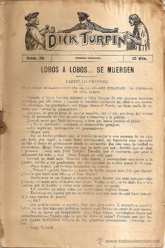 Libros antiguos: DICK TURPIN,,N&ordm;36 - Foto 1
