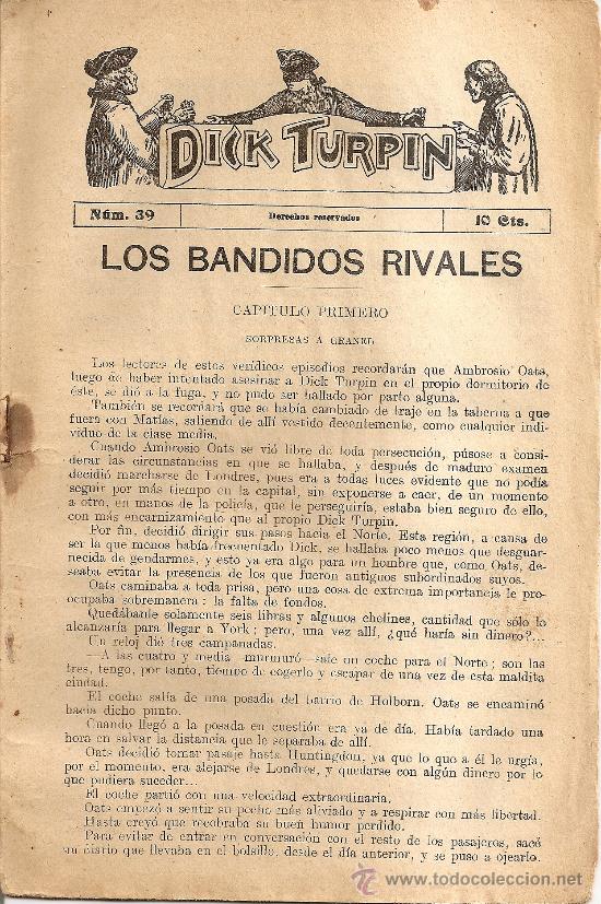 Libros antiguos: DICK TURPIN,,N&ordm;39 - Foto 1