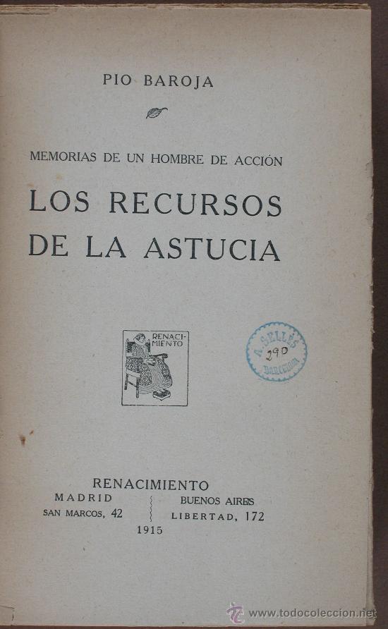 Libros antiguos: Los Recursos de la Astucia. Pio Baroja - Foto 1