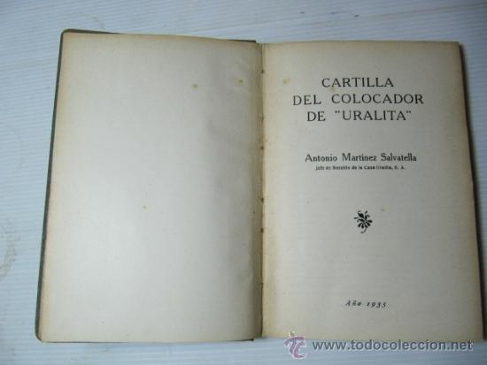 Libros antiguos: Antiguo libro La Uralita en los edificios, 1935, 138 paginas, 15,5x10,5cms. - Foto 2