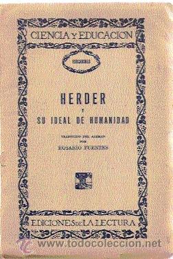 Libros antiguos: herder y su ideal de humanidad - Foto 1