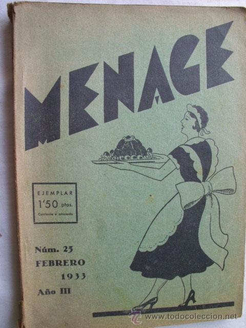 Libros antiguos: MENAGE. N&ordm; 26. 1933 - Foto 1