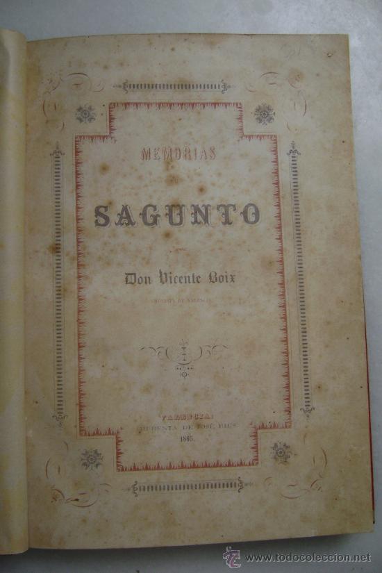 Libros antiguos: MEMORIAS DE SAGUNTO.-201 - Foto 1