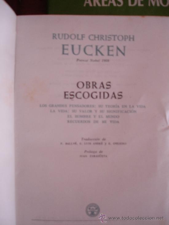 Libros antiguos: OBRAS COMPLETAS PREMIOS NOBEL AGUILAR : RUDOLF EUCKEN - Foto 3