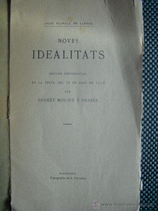 Libros antiguos: Noves idealitats.- Moline y Brases, Ernest - Foto 1
