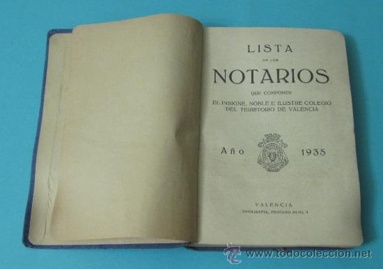 Libros antiguos: ILUSTRE COLEGIO NOTARIAL DEL TERRITOTIO DE VALENCIA. 1935 - Foto 2