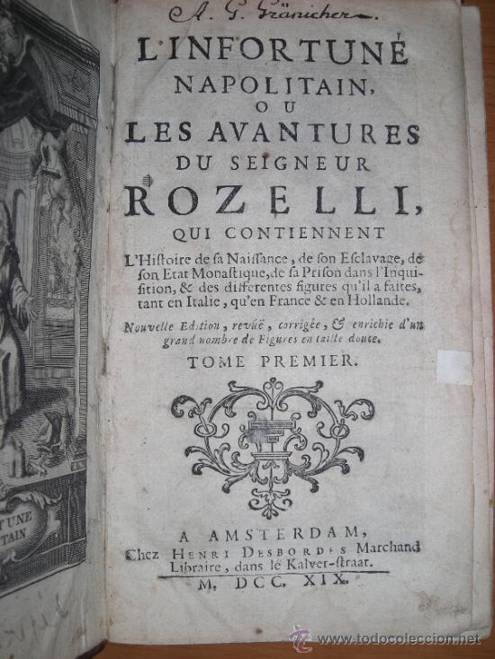 Libros antiguos: L&acute;Infortune Napolitain ou Les avantures... - Foto 5