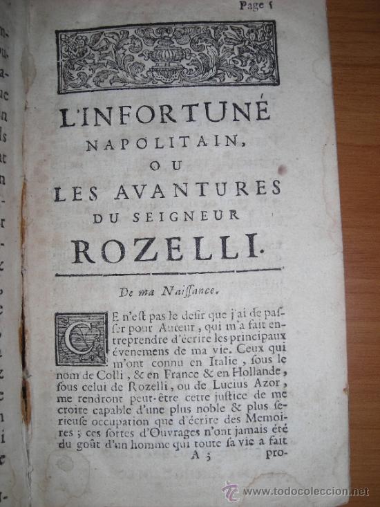 Libros antiguos: L&acute;Infortune Napolitain ou Les avantures... - Foto 6