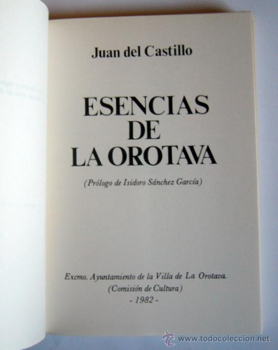 Libros antiguos: ESENCIAS DE LA OROTAVA - JUAN DEL CASTILLO - Foto 2