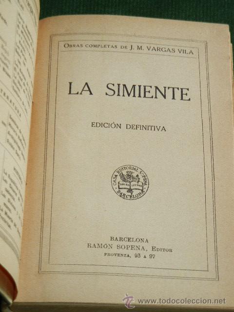 Libros antiguos: LA SIMIENTE. EDICION DEFINITIVA, de VARGAS VILA - Foto 2