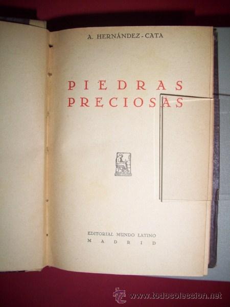Libros antiguos: HERN&Aacute;NDEZ CAT&Aacute;, A. - Piedras preciosas - Foto 1