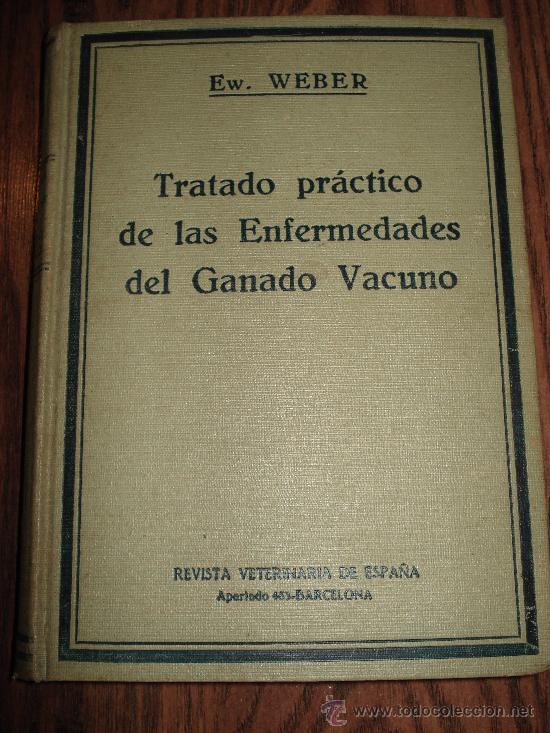 Libros antiguos: TRATADO PRACTICO DE LAS ENFERMEDADES DEL GANADO VACUNO DR EW WEBER 1934 - 103 GRABADOS Y 5 L&Aacute;MINAS