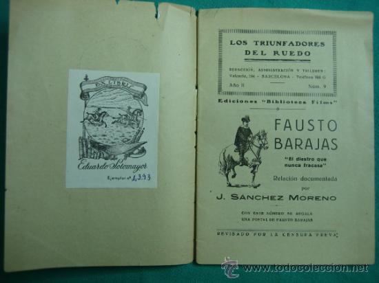 Libros antiguos: Los triunfadores del Ruedo n&ordm; 9 - Foto 2