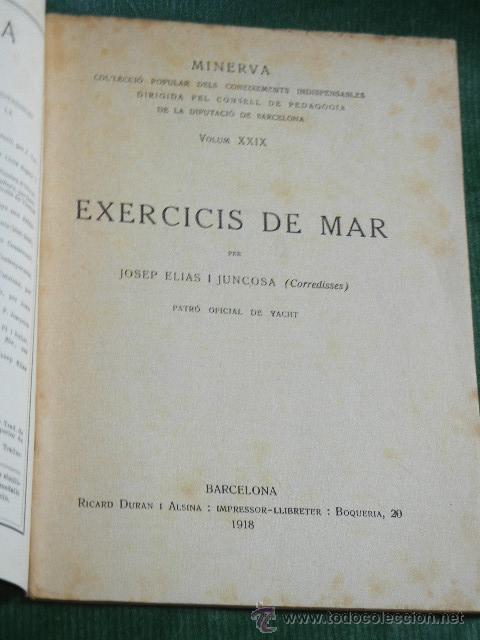 Libros antiguos: EXERCICIS DE MAR, de Josep Elias (En catalan) - Foto 2
