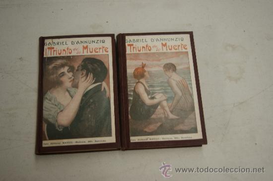 Libros antiguos: 2 tomos, libro El triunfo de la muerte, de principios s.XX - Foto 1