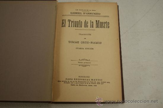 Libros antiguos: 2 tomos, libro El triunfo de la muerte, de principios s.XX - Foto 3