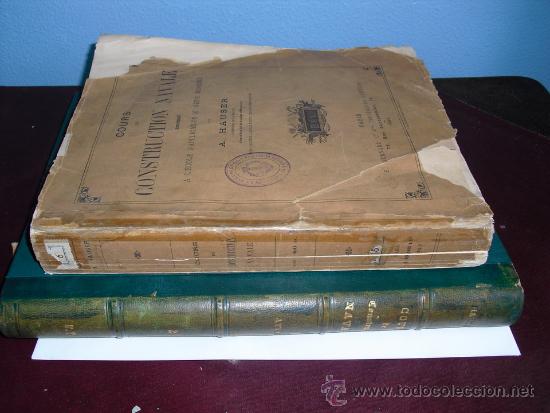 Libros antiguos: 1886 COURS DE CONSTRUCTION NAVALE A.HAUSER DOS TOMOS ( TEXTO Y ATLAS) - Foto 1