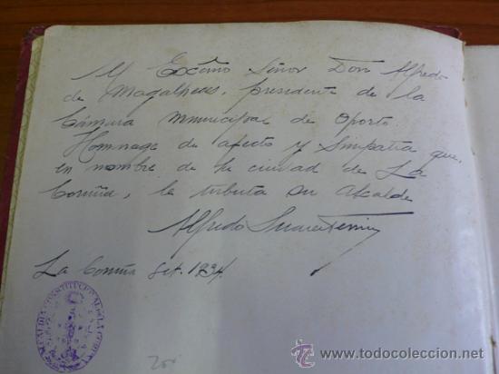 Libros antiguos: LIBRO DE ORO DE LA PROVINCIA DE LA CORU&Ntilde;A. 1930. DEDICADO. - Foto 3
