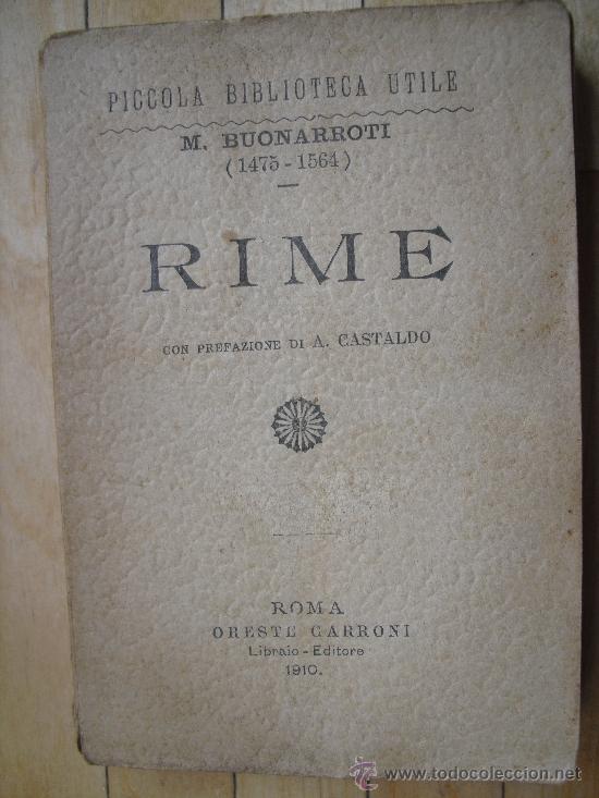 Libros antiguos: Rime. Buonarroti, Michelangelo - Foto 1