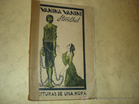 Libros antiguos: VANINA VANINI - STENDHAL - LECTURAS DE UNA HORA - Foto 1