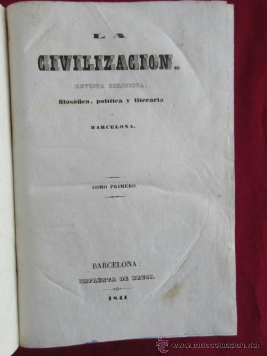Libros antiguos: LA CIVILIZACI&Oacute;N - 1841 - Foto 2