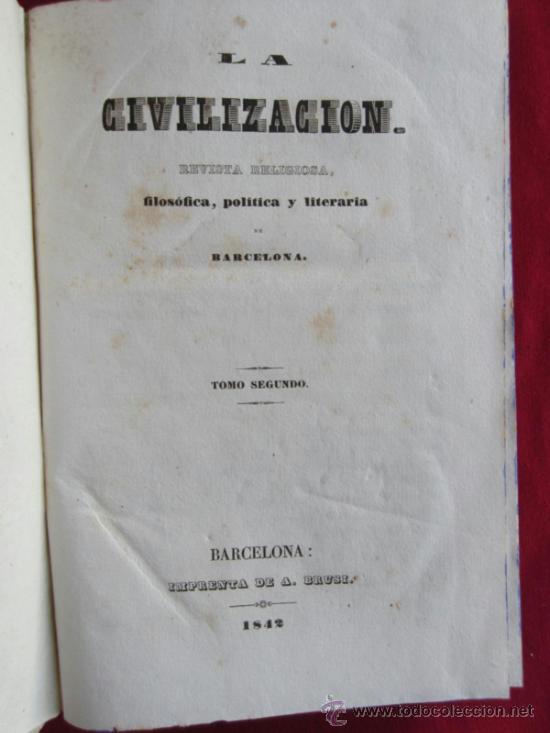 Libros antiguos: LA CIVILIZACI&Oacute;N - 1841 - Foto 8