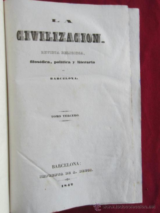 Libros antiguos: LA CIVILIZACI&Oacute;N - 1841 - Foto 14
