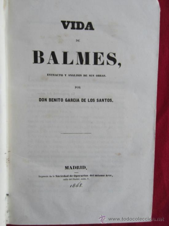 Libros antiguos: VIDA DE BALMES - 1848 - Foto 2