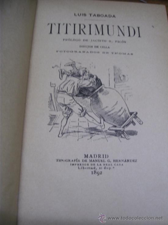 Libros antiguos: TITIRIMUNDI / LUIS TABOADA / MADRID 1892 - Foto 3