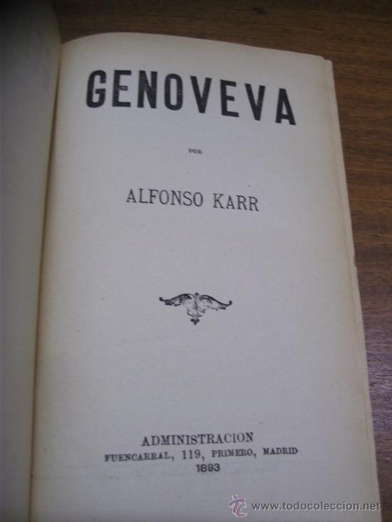 Libros antiguos: GENOVEVA / ALFONSO KARR / MADRID 1893 - Foto 3