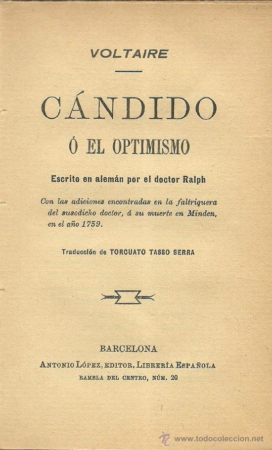 Libros antiguos: C&aacute;ndido : o el optimismo / Voltaire- circa 1910 - Foto 2