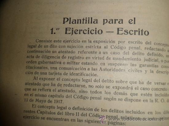 Libros antiguos: OPOSICIONES DE POLICIA CONTESTACIONES AL PROGRAMA (1920) - Foto 2