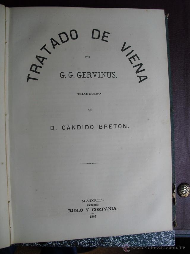 Libros antiguos: 1867  TRATADO DE VIENA G.G.GERVINUS - Foto 1