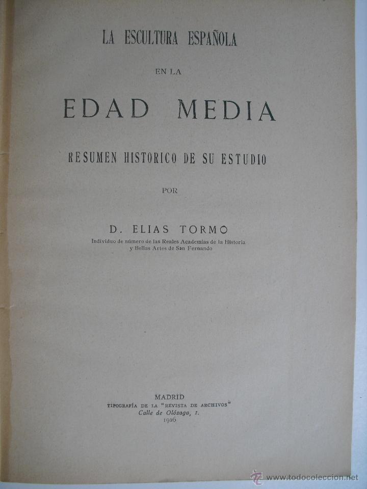 Old books: La escultura espa&ntilde;ola en la Edad Media. Tormo, Elias