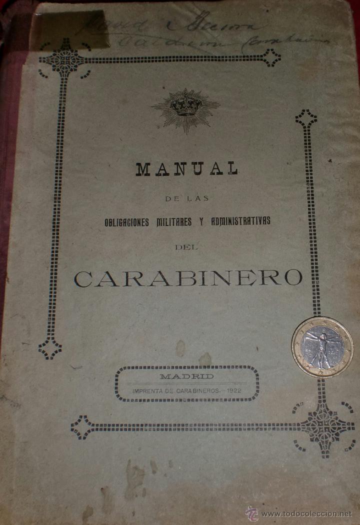 Libros antiguos: Manual de carabineros 1922 - Foto 1