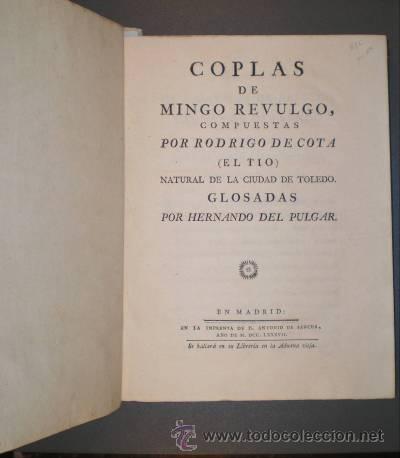Libros antiguos: COPLAS DE MINGO REVULGO. 1787 - Foto 2