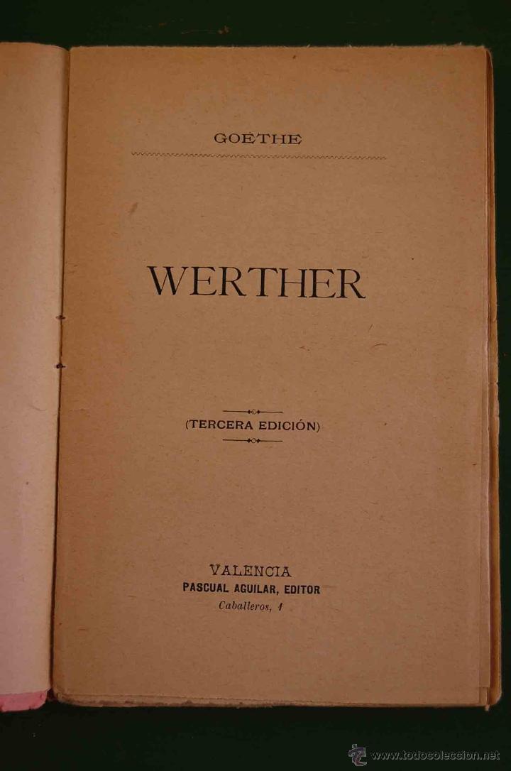 Libros antiguos: Werther, Goethe, biblioteca selecta, 3&ordm; edicion - Foto 2