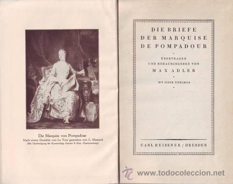 Libros antiguos: DIE BRIEFE DER MARQUISE DE POMPADOUR (ADLER, Max) 1922 - Foto 1