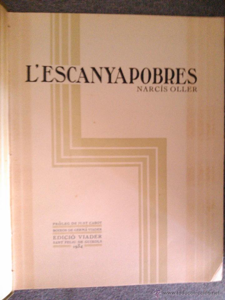 Libros antiguos: LESCANYAPOBRES, NARCIS OLLER 1934 - Foto 3