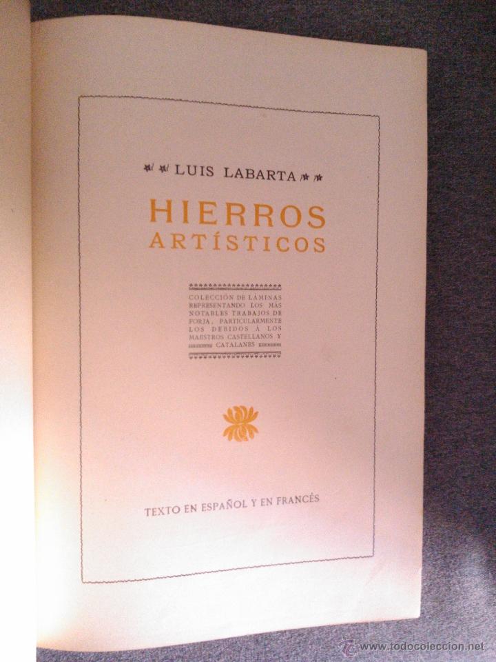 Libros antiguos: HIERROS ARTISTICOS, LUIS LABARTA 1901 - Foto 2