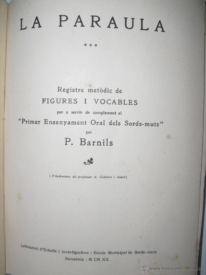 Libros antiguos: La Paraula. Barnils, P. (Sords-muts) - Foto 3