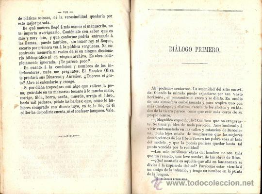 Libros antiguos: DI&Aacute;LOGOS LITERARIOS &ndash; A&Ntilde;O 1866 - Foto 3