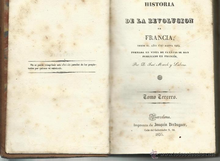 Libros antiguos: HISTORIA DE LA REVOLUCI&Oacute;N DE FRANCIA - Foto 4