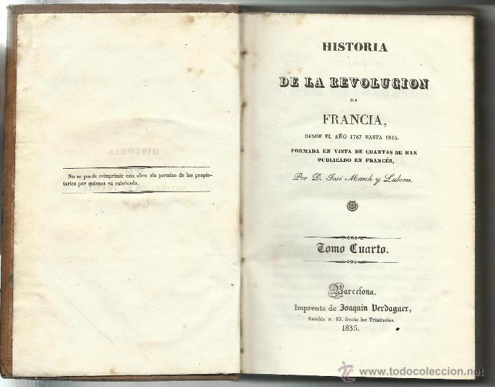 Libros antiguos: HISTORIA DE LA REVOLUCI&Oacute;N DE FRANCIA - Foto 6