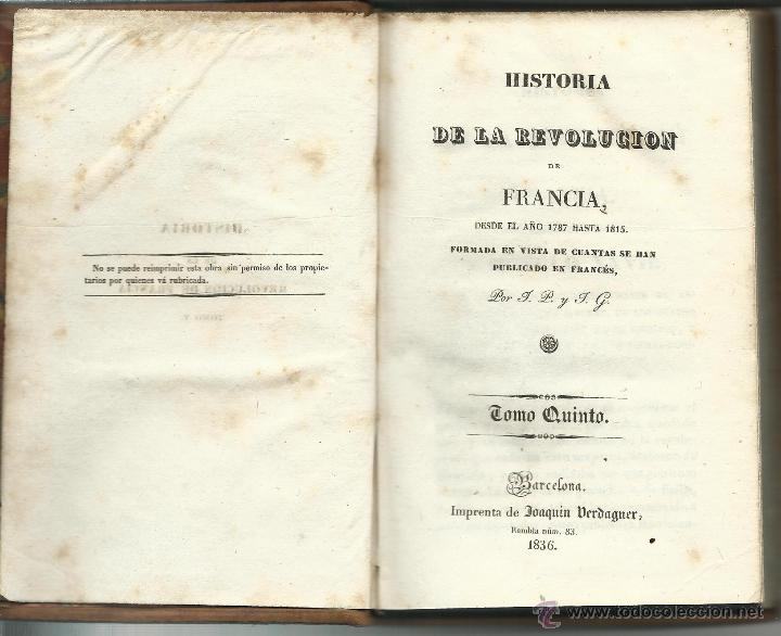 Libros antiguos: HISTORIA DE LA REVOLUCI&Oacute;N DE FRANCIA - Foto 7